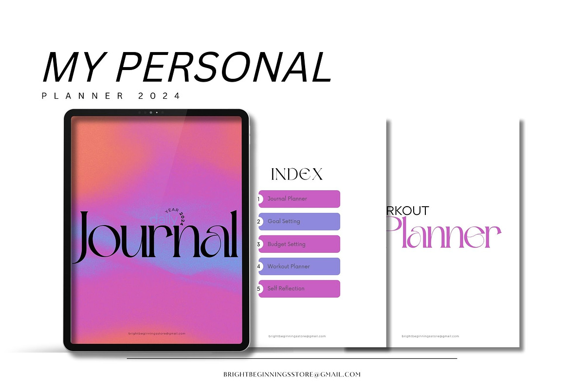 Journal Planner, a Templates & Theme by Bright Beginnings Store (Photo 2 of 5)