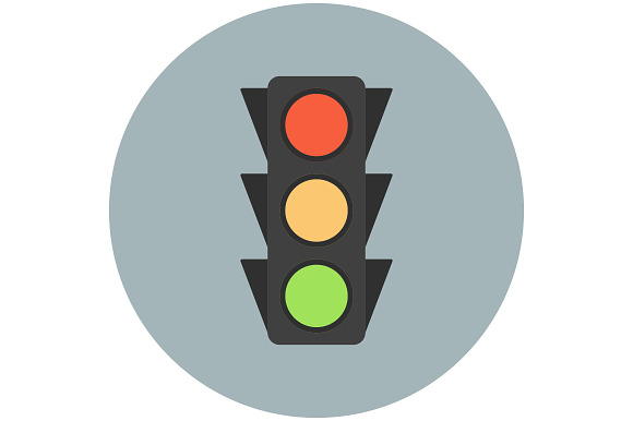 Traffic Light Icon Flat