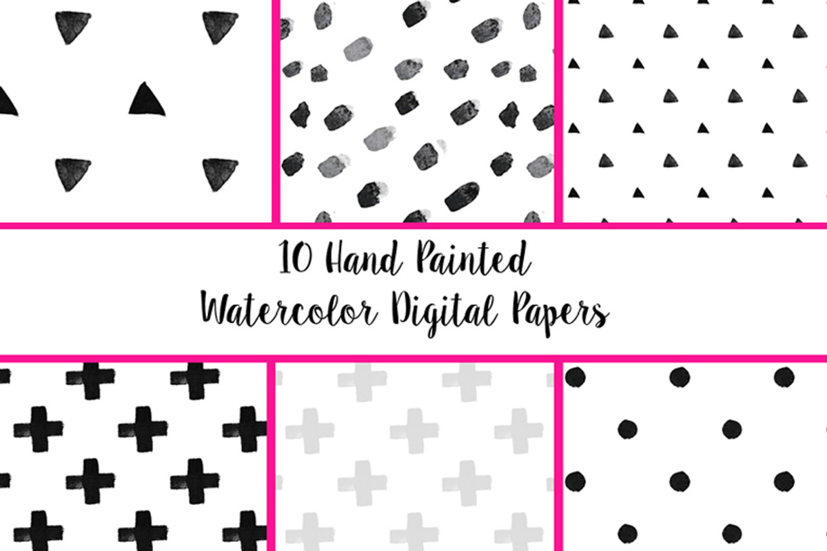 Black & White Modern Digital Papers, a Pattern Graphic by Emerald & Ivy Studios (Photo 2 of 2)