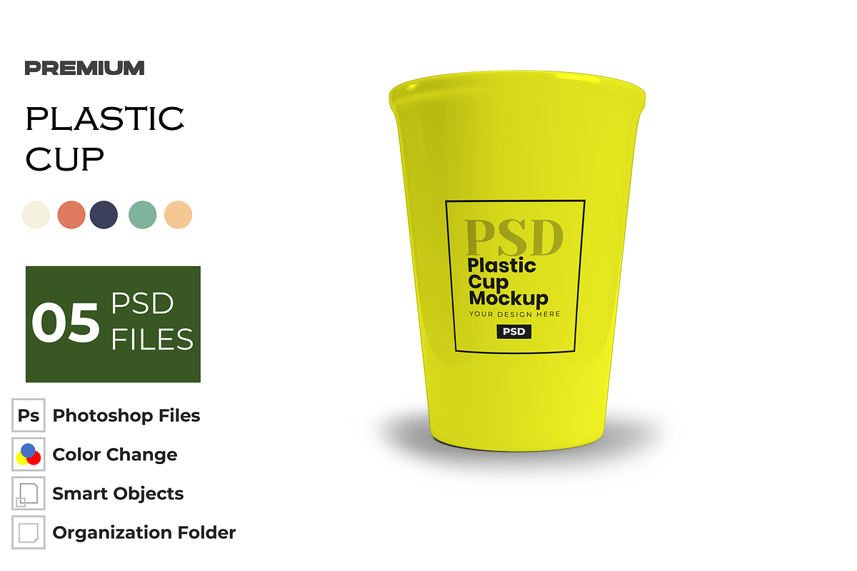 Plastic Cup Mockup, a Product Mockup by DigitAuras (Photo 1 of 3)