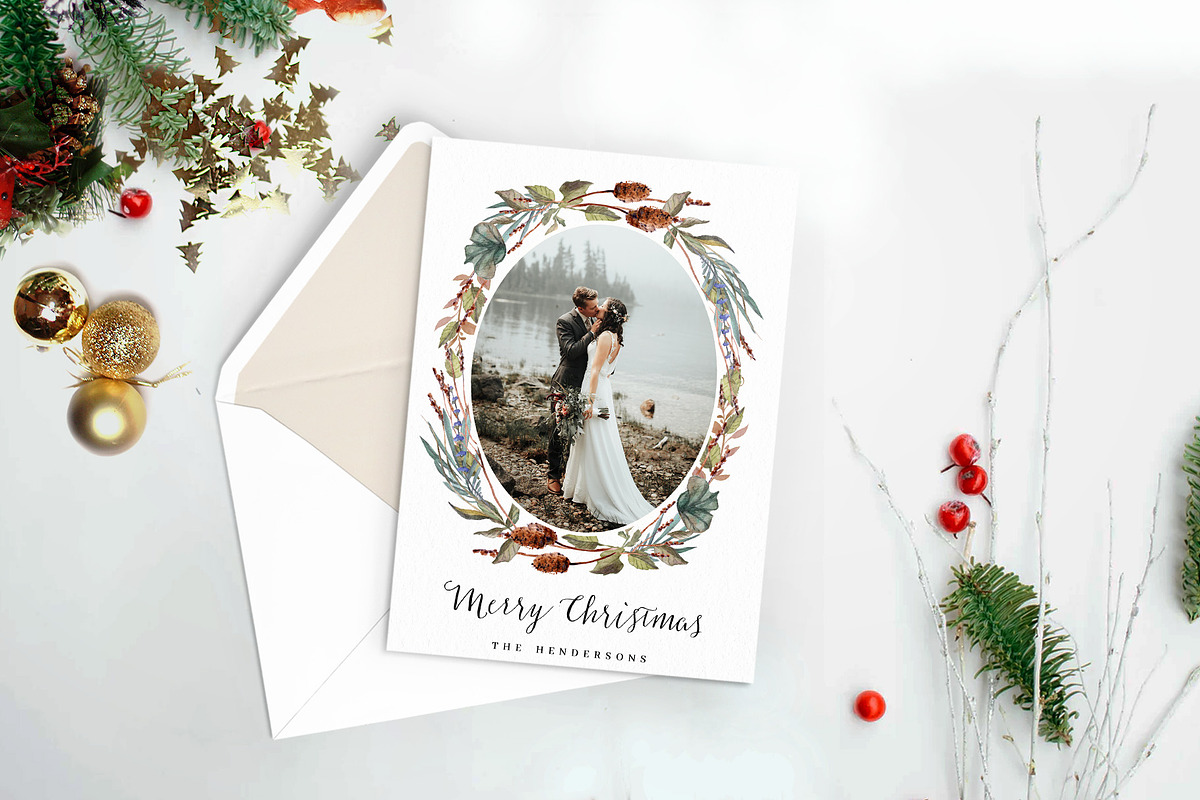 Christmas Card Photo Template, a Card Template by Nifty Template Studio (Photo 2 of 6)