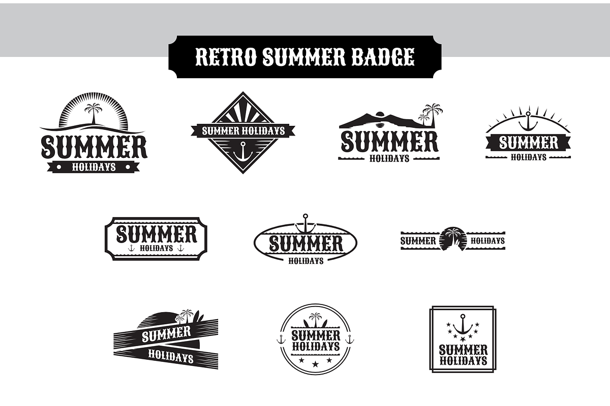 Retro Summer Badge Collection, a Branding & Logo Template by mesuka