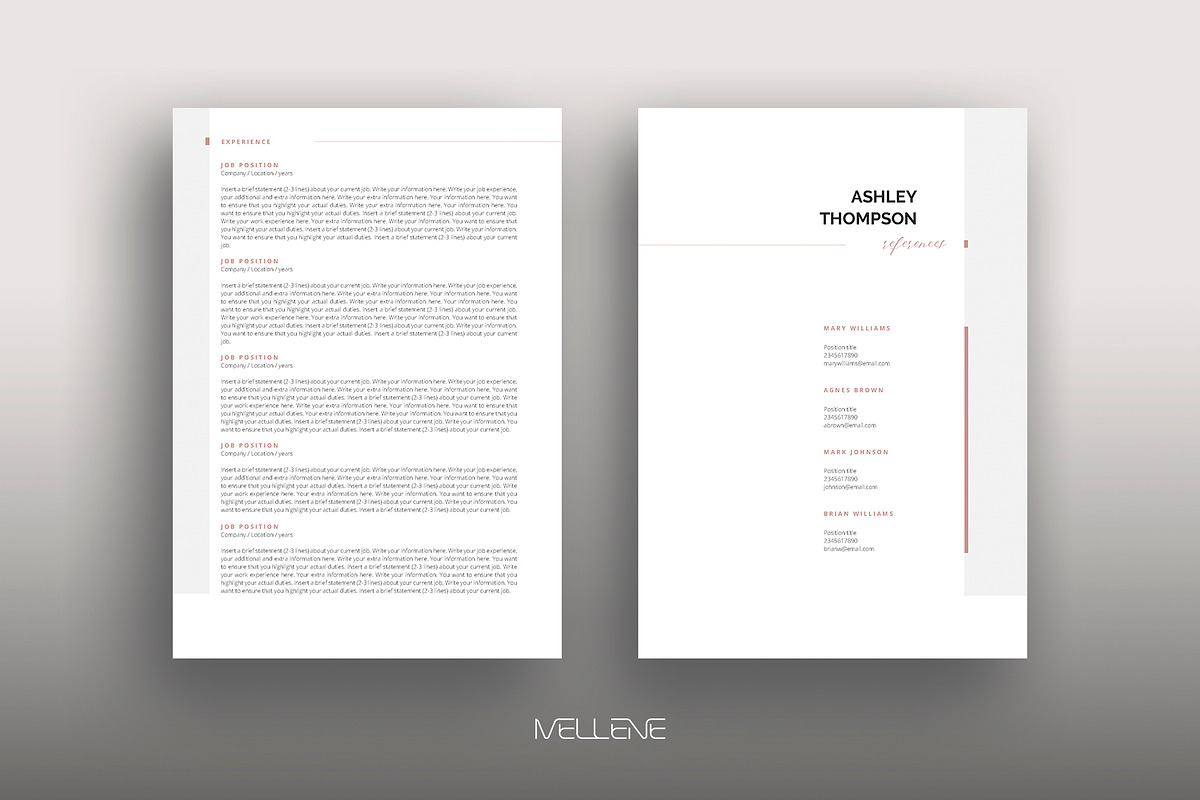 CV / Resume template for MS Word, a Resume Template by Mellene Templates (Photo 2 of 3)