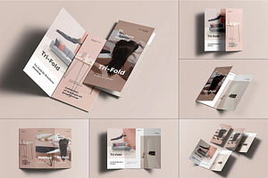 Tri-Fold DL Brochure Mock-up, an Advertising Mockup by zippypixelstudio