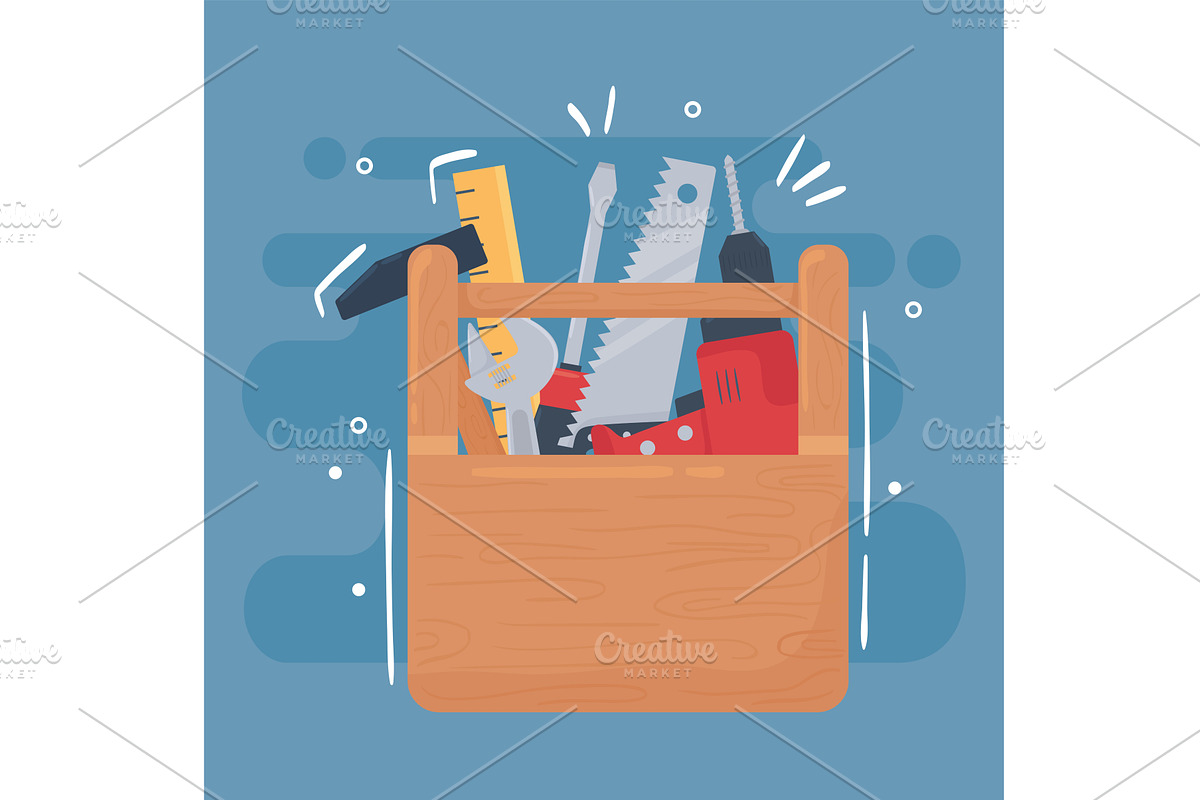 toolbox filled with tools, an Object Illustration by studiogstock