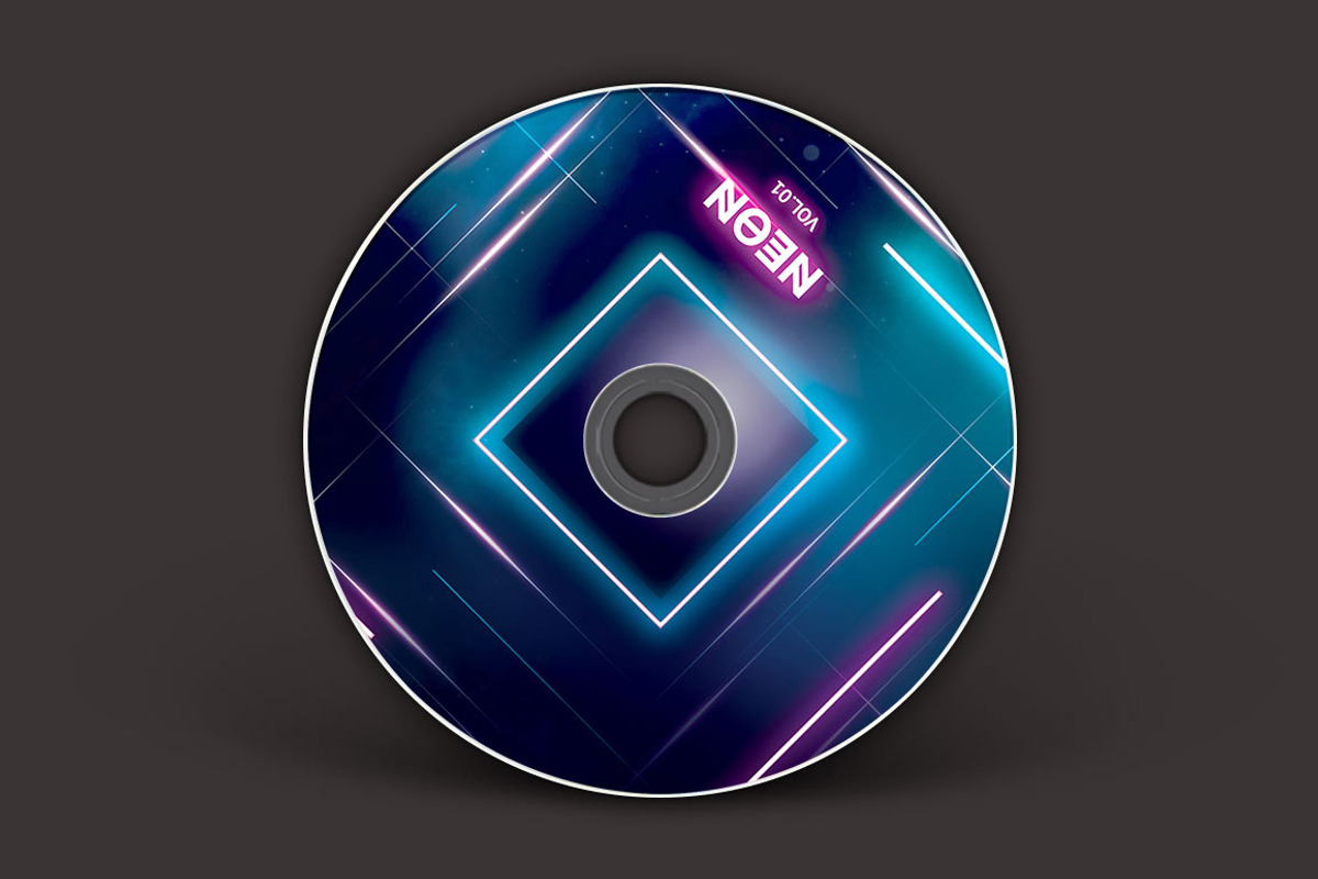 Neon CD Cover Artwork, a Templates & Theme by styleWish