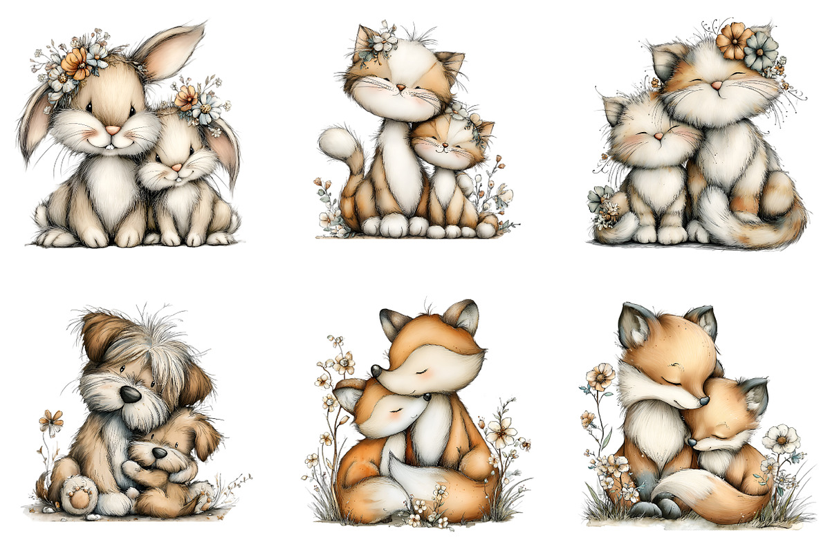Whimsical Father's Day Animals PNG, an Illustration by SinaCreation (Photo 2 of 9)