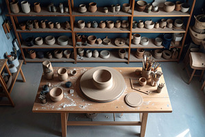 Top View Pottery Wheel and Worktable, an Arts & Entertainment Photo by Davizro's Market