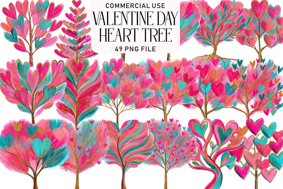 Valentine Day Heart Tree Clipart, an Illustration by Daily.Designs (Photo 1 of 5)