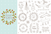 Christmas design elements kit, a Decorative Illustration by Blue Ink Studio (Thumbnail 3 of 4)