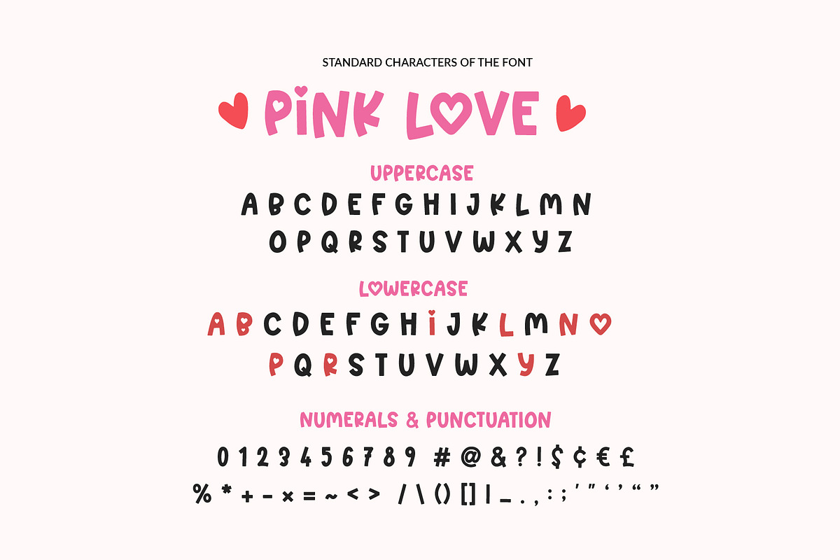 Pink Love - All Caps Heart Font, a Sans Serif Font by Kaya Fonts (Photo 19 of 20)