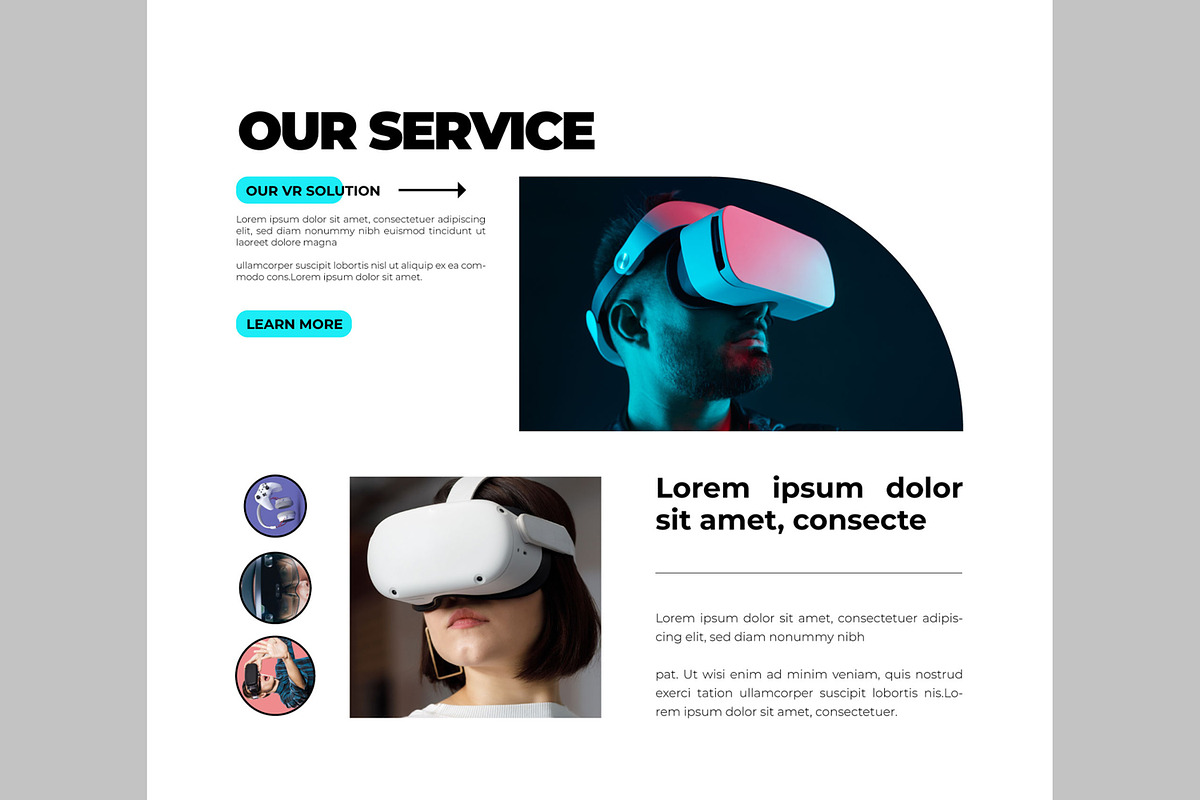 Virtual Reality Landing Page, an UI Kit Template by CreativeShaper (Photo 4 of 6)