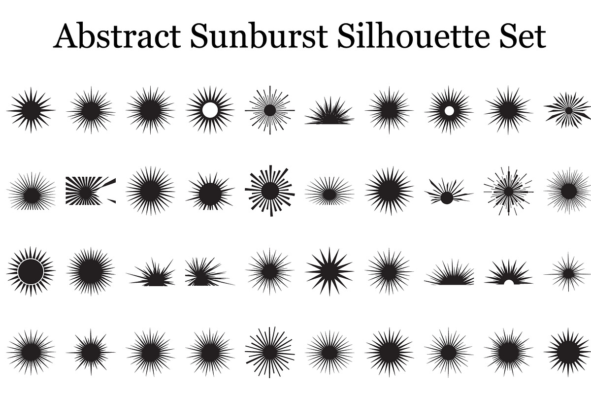 Abstract Sunburst Silhouette Set, a Graphic by hafijul (Photo 1 of 11)