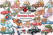 Christmas Trucks Clipart Bundle., an Illustration by SVGArt (Thumbnail 1 of 8)