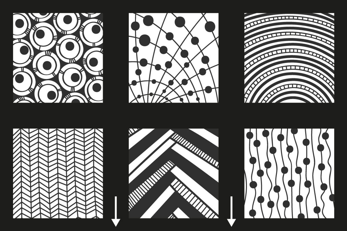 Set of zentangle patterns, a Pattern Graphic by ekmelica (Photo 2 of 6)
