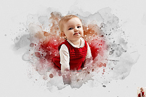 Baby Watercolor Painting Effect