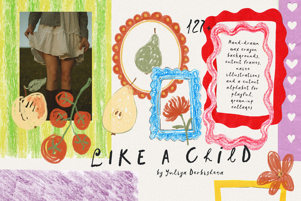 Like a Child Collage Cut Paper Frame, an Object Graphic by Yuliya Derbisheva (Photo 1 of 11)