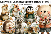 Whimsical Woodland Animal Floral Cli, an Illustration by Designworld (Thumbnail 1 of 4)