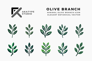 Olive Branch Vector Icon, an Icon by Akatype Studio