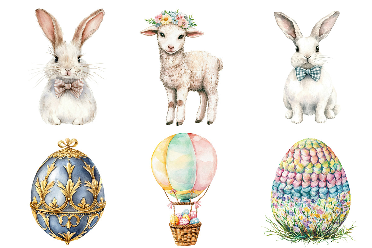 Watercolor Easter Vibes Clipart PNG, an Illustration by SinaCreation (Photo 4 of 5)