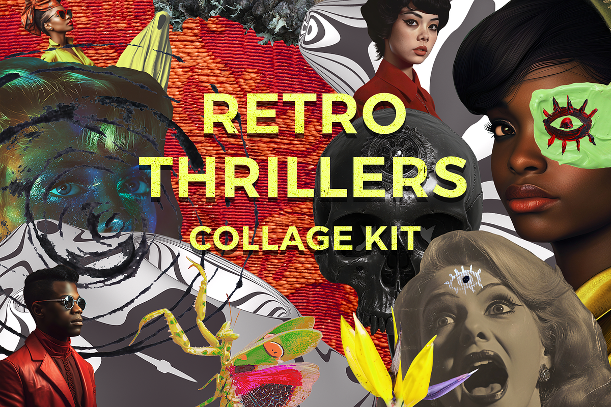 Retro Thrillers collage kit, an Object Graphic by Fox's Monday (Photo 1 of 25)