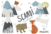 Scandinavian cute clipart, an Animal Illustration by SleptArt (Thumbnail 1 of 6)