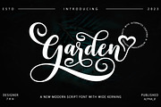 Garden, a Script Font by Alpha Bento (Thumbnail 1 of 8)