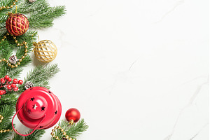 Christmas flat lay background on, a Holiday Photo by Nadia-nb