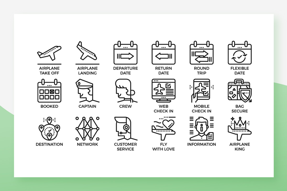 Air Transport Icons, an Outline Icon by Becris (Photo 2 of 3)