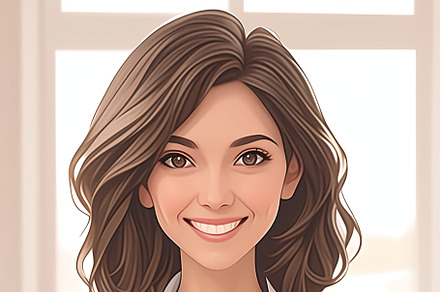 Confident female doctor smiling with stethoscope in bright office, an Illustration by AS photostudio