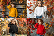 Fall Kids Gildan 18000 Mockup Bundle, a Shirt Mockup by Genius Graph (Thumbnail 3 of 3)