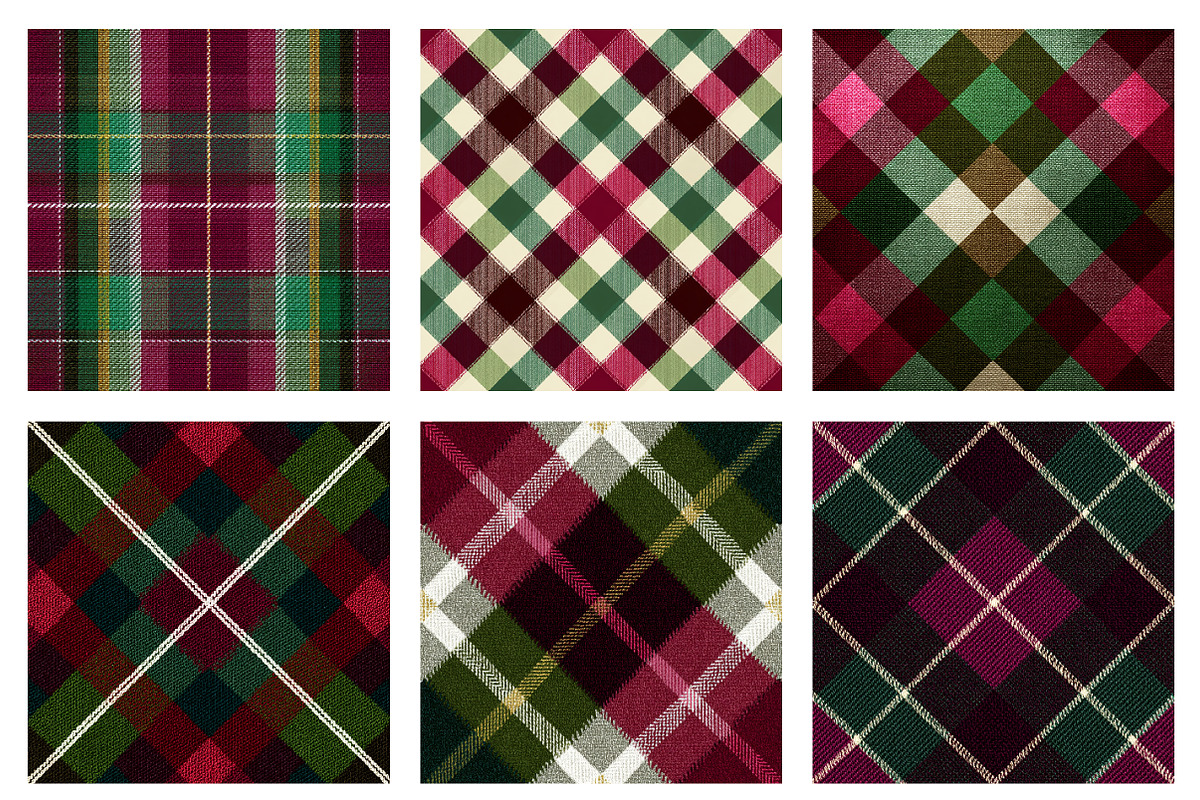 Burgundy Green Plaid Pattern, an Illustration by Dream Creation (Photo 5 of 6)