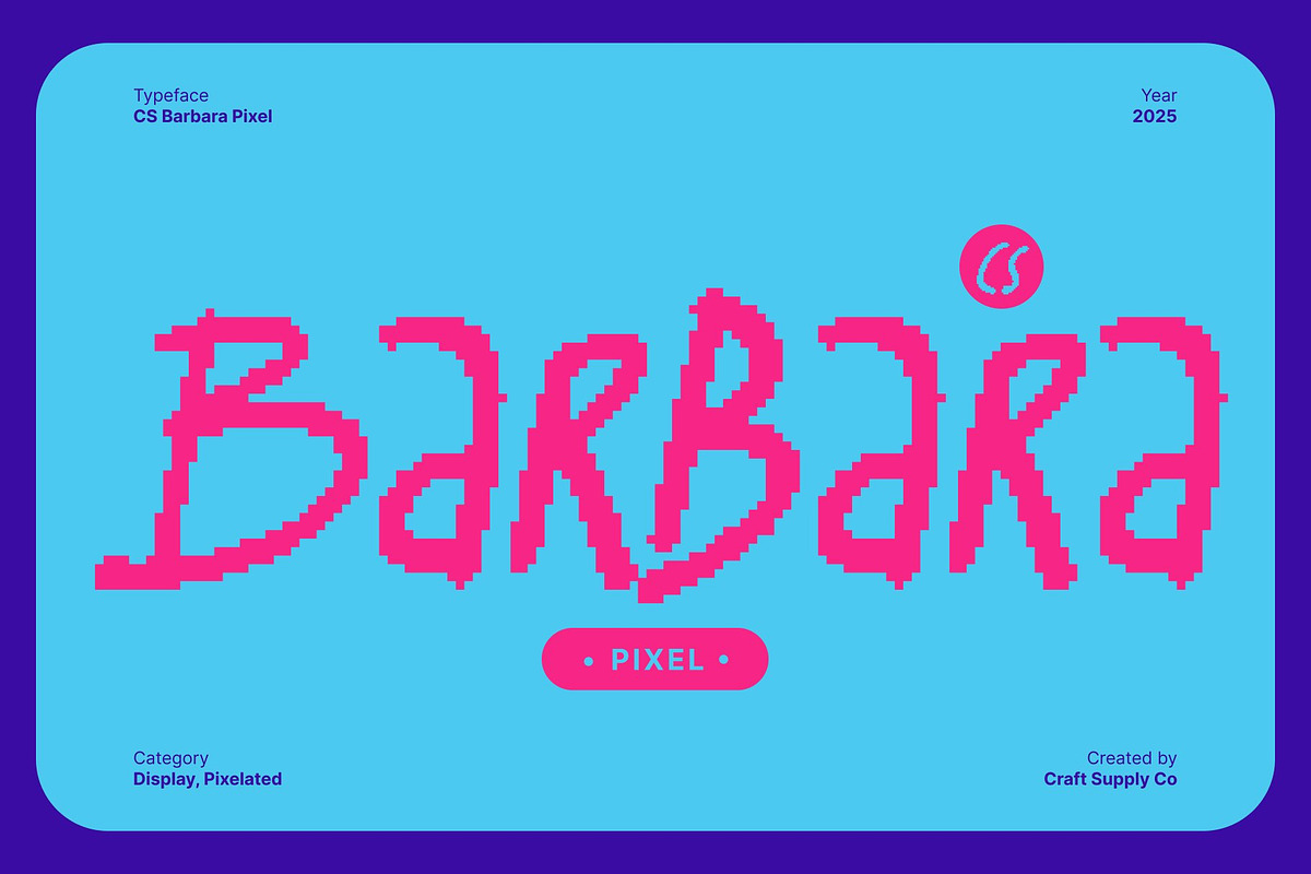 CS Barbara Pixel, a Handwritten Font by Craft Supply Co. (Photo 1 of 8)