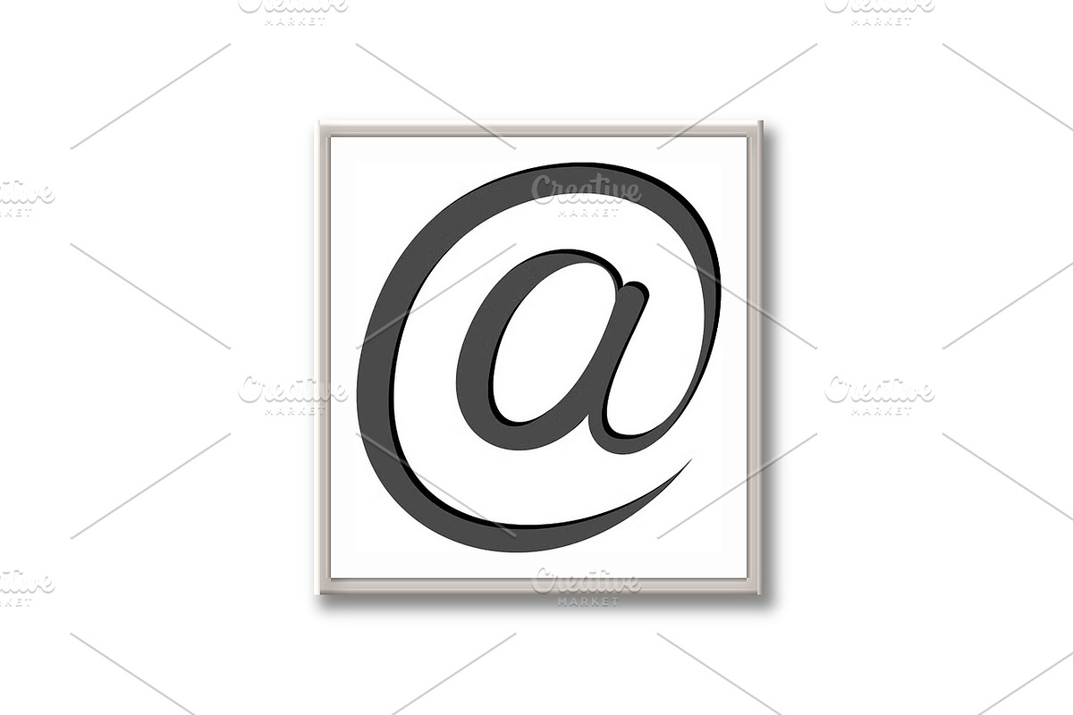 illustration of black at sign icon, an Outline Icon by RODINA (Photo 2 of 3)