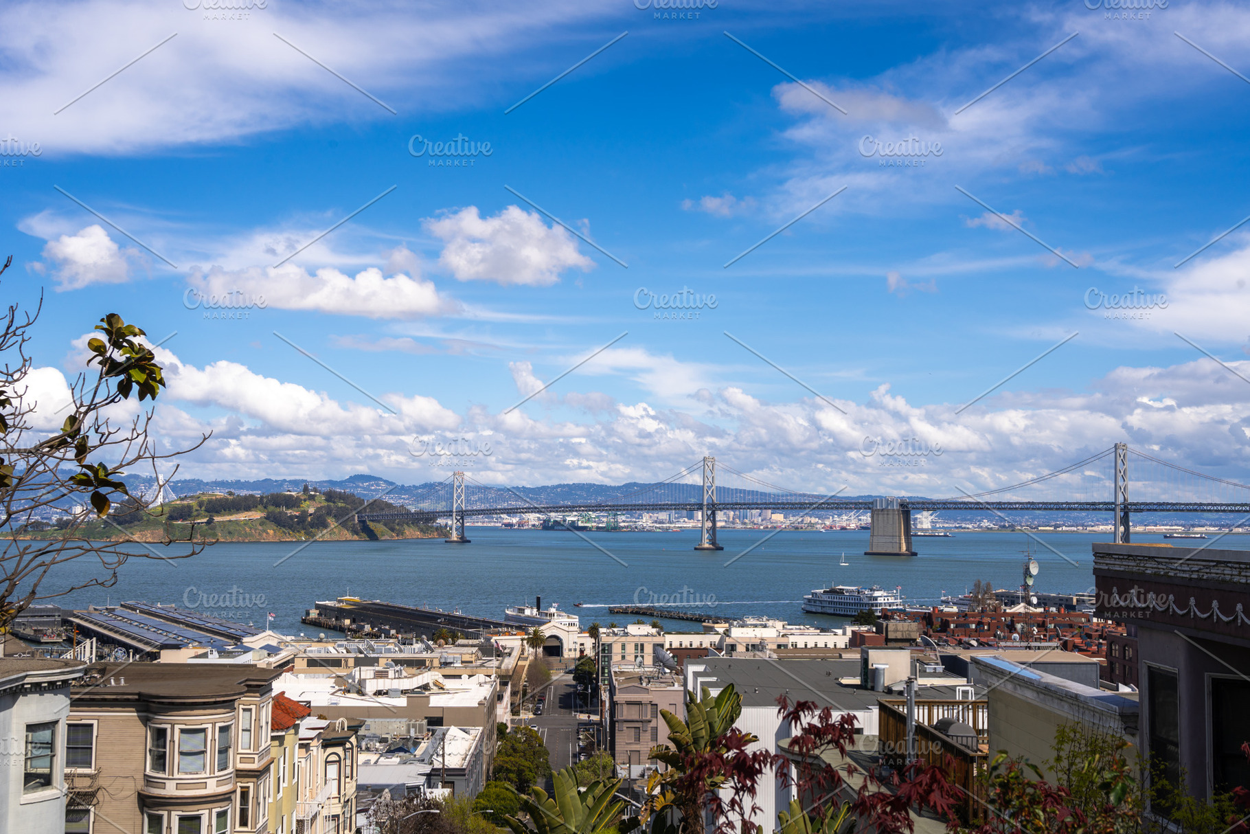 Panoramic view of San Francisco Bay and downtown skyline, USA, a Nature Photo by GoodGoods