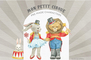 Toy Animal Circus Watercolor Clipart