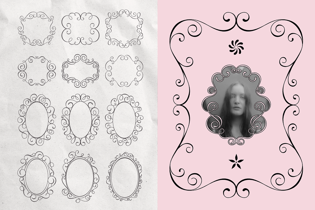 Curly Flourish Frames & Borders, an Object Graphic by venimo (Photo 4 of 15)