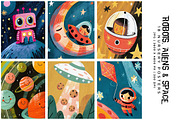 Robots, Aliens and Space, a Decorative Illustration by Digital Art Creations (Thumbnail 1 of 6)