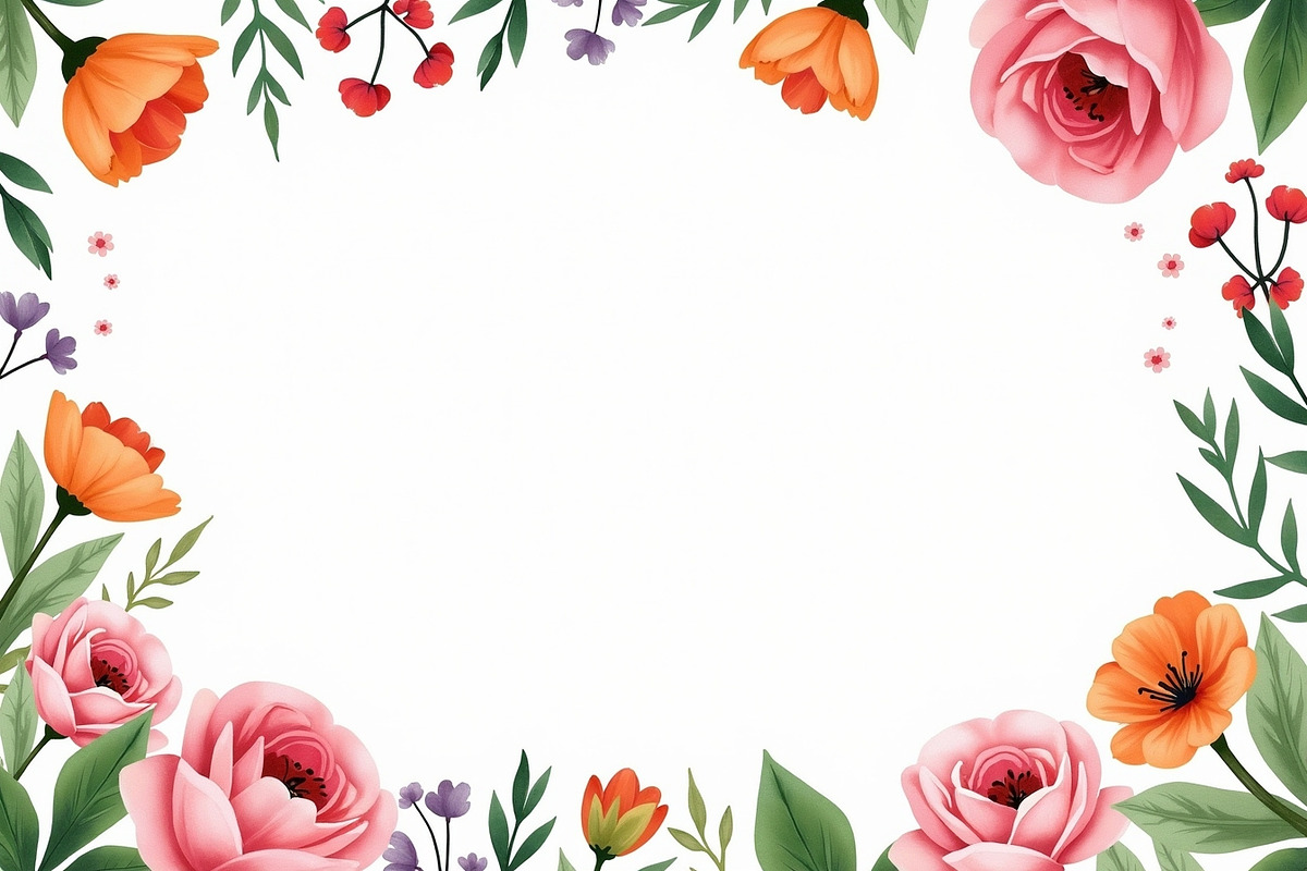 Vibrant Floral Frame Bundle, an Illustration by Amazin_art (Photo 6 of 11)