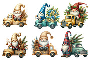 Christmas Gnome and Truck Clipart, an Illustration by Designworld (Thumbnail 2 of 5)