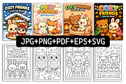 Cozy Friends Coloring Pages for Kids, an Animal Illustration by Ink Gallery (Thumbnail 2 of 3)