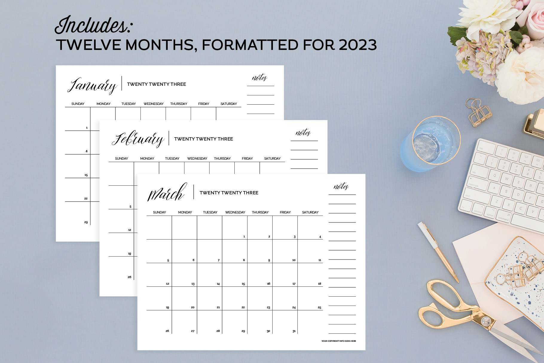 Calendar Templates for Adobe InDesign