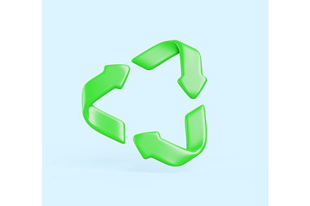 3d green recycling symbol render, an Environmental 3D Model by Marozhkastudio
