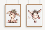Whimsical Donkey Clipart, an Illustration by Libby Wishes (Thumbnail 3 of 7)