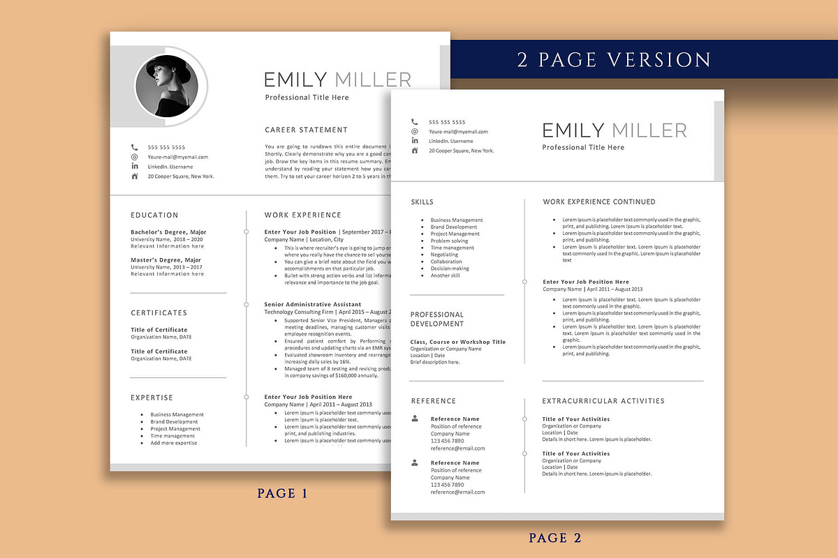 Modern, Creative Resume Template, a Resume Template by VictoriousVita (Photo 3 of 8)