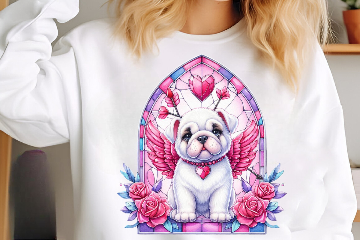 Stained Glass Valentine Fairy Dogs, an Illustration by SinaCreation (Photo 6 of 11)