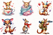 Cute Kangaroo Clipart Bundle, an Illustration by OK Design (Thumbnail 2 of 5)