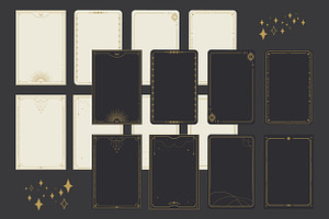 Vector Tarot Card Frame Templates, a Decorative Illustration by PsychocheArt