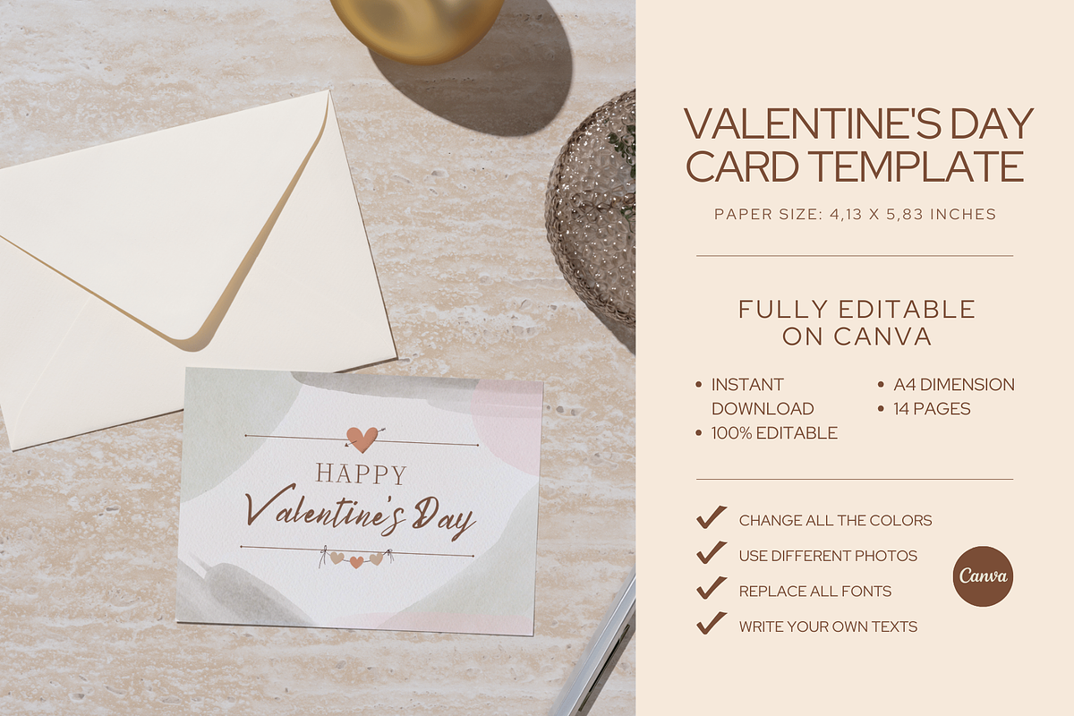 VALENTINE'S DAY CARD CANVA TEMPLATE, a Card Template by The Little Lily Studio (Photo 5 of 5)