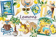 Lemons Clipart Set, a Seasonal Illustration by Leonaa art (Thumbnail 2 of 11)